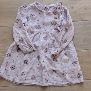 Floral Button-Accent Kids Casual Dress